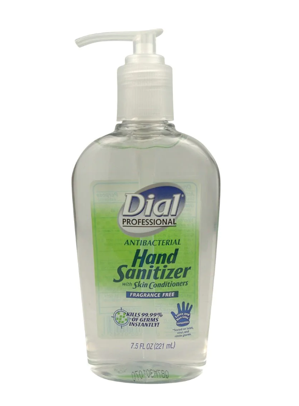 Dial Corporation Hand Sanitizer w/ Moisturizers, Pump, 7.5 oz, 12/cs 