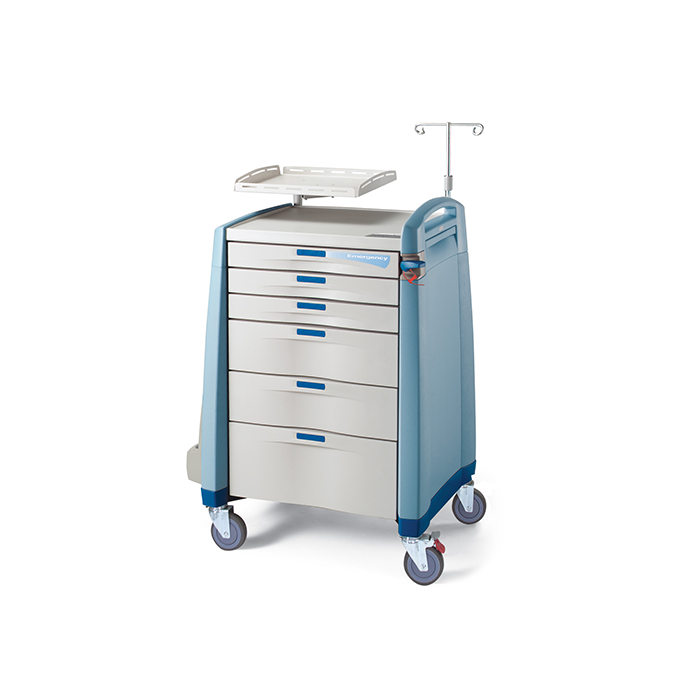 Capsa Healthcare ACS Emergency Cart, 8 High, Dark Crème