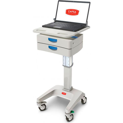Capsa Healthcare Laptop Cart, Basic, 2-3" Drawers, No Power