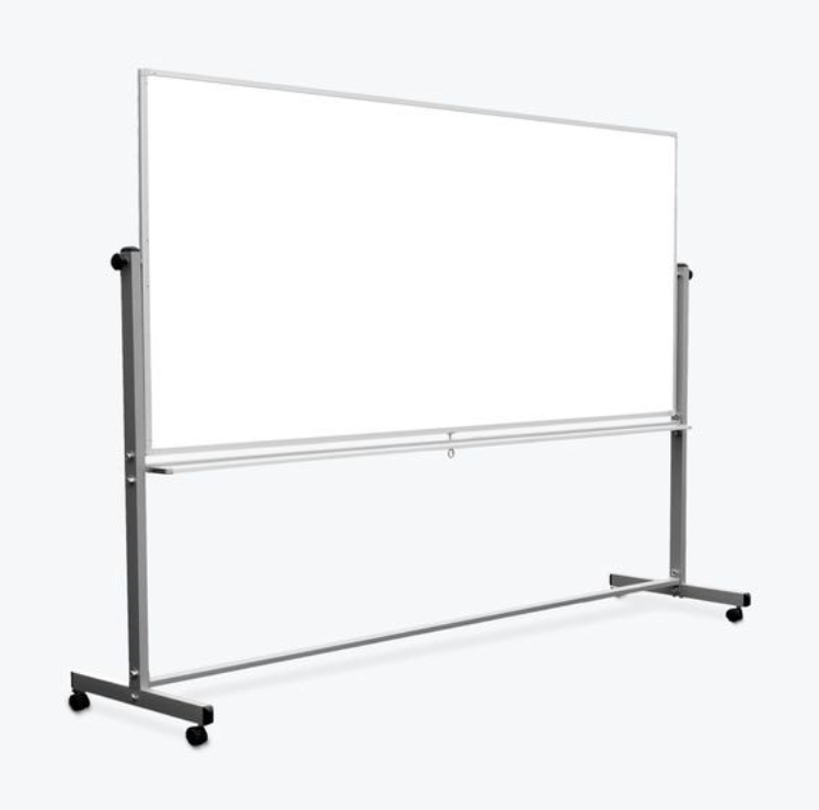 Luxor Dry Erase Magnetic Mobile White Board, 96x40, Double Sided