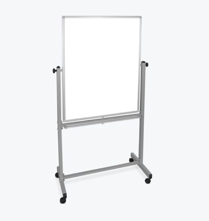 Luxor Dry Erase Magnetic Mobile White Board, 30x40, Double Sided