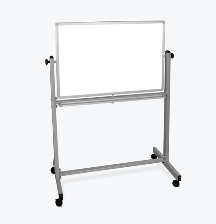 Luxor Dry Erase Magnetic Mobile White Board, 36x24, Double Sided