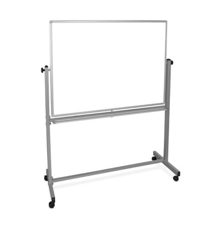 Luxor Dry Erase Magnetic Mobile White Board, 48x36, Double Sided