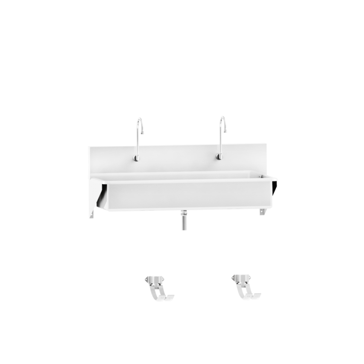 Blickman Industries Windsor Scrub Sink, (2) Place, Foot Action Control