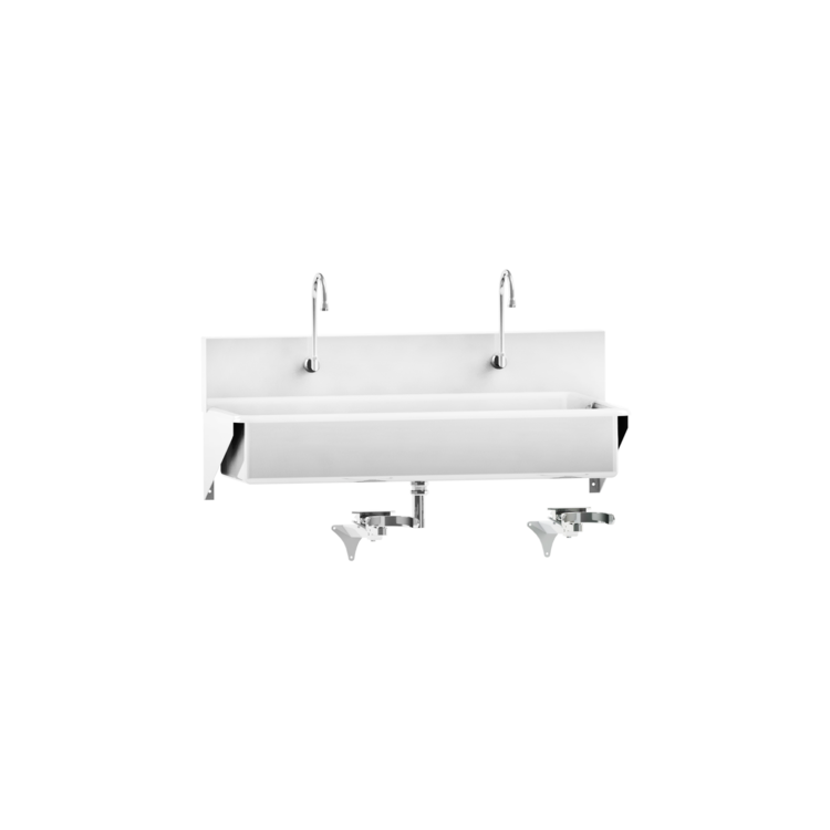 Blickman Industries Windsor Scrub Sink, (2) Place, Knee Action Control