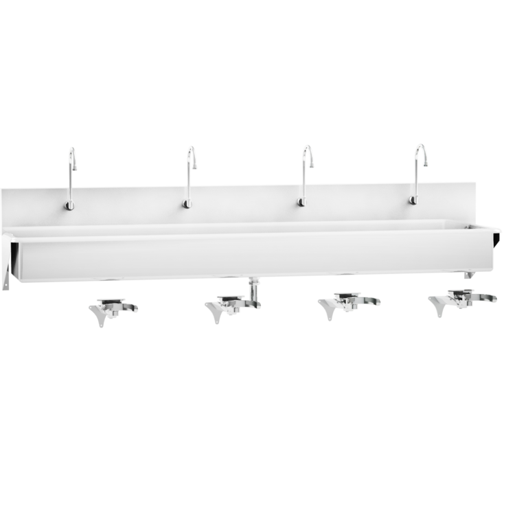 Blickman Industries Windsor Scrub Sink, (4) Place, Knee Action Control