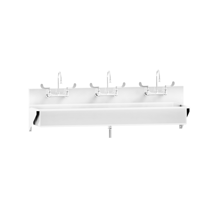 Blickman Industries Windsor Scrub Sink, (3) Place, Elbow Action Control