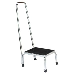 Blickman Industries Step Stool 1251, Chrome w/Handrail