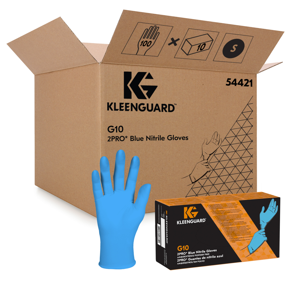 Kimberly-Clark Professional 2PRO® Exam Glove, Nitrile, Small, Blue