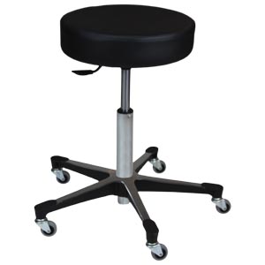 Blickman Industries Pneumatic Exam Stool, Black, (5) Leg, Aluminum Base