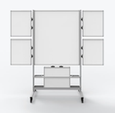 Luxor Dry Erase Magnetic Mobile Collaboration Station 40x48, w/Four 18x24 Attachable White Boards