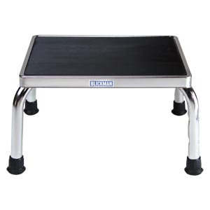 Blickman Industries Step Stool 1250, Chrome w/o Handrail w/Mounting Holes