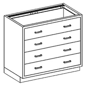Blickman Industries Base Cabinet 35"W x 35 3/4"H x 22"D, (4) 1/4-1 Drawers