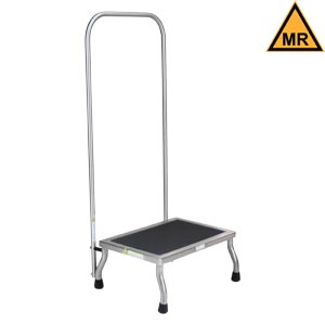 Blickman Industries Kent Foot Stool, 18"W x 8"H x 12"D, Handrail, MRI Safe