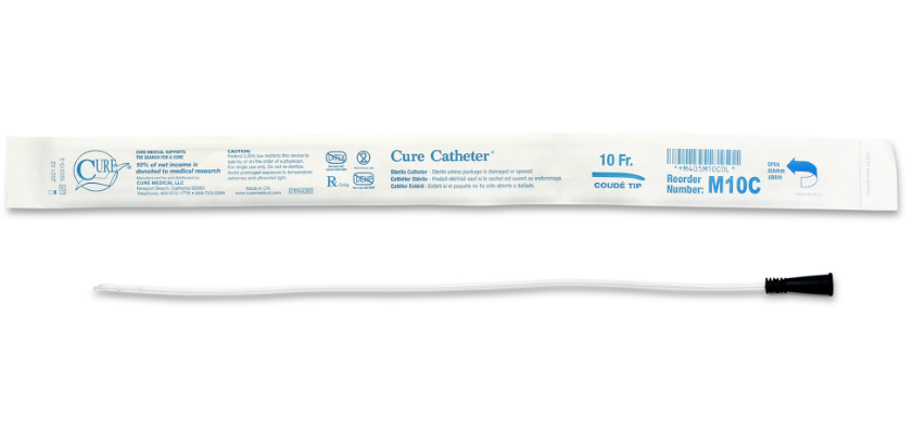 Convatec Cure Catheter Uncoated 16", Coude Tip, 10FR