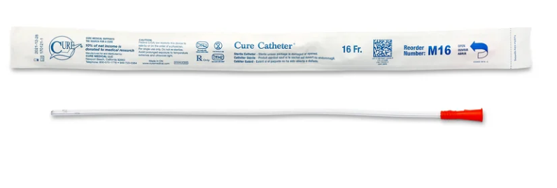 Convatec Cure Uncoated Catheter, 16" Coude Tip, 16FR