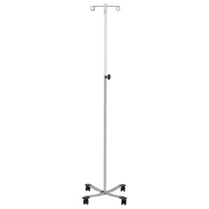 Blickman Industries IV Stand, 2 Hook, Tru Loc Mechanism, 4 Leg, Chrome Base