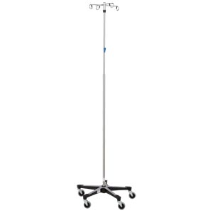 Blickman Industries IV Stand, 4 Hook w/Thumb Operated Slide Lock w/5 Leg Base