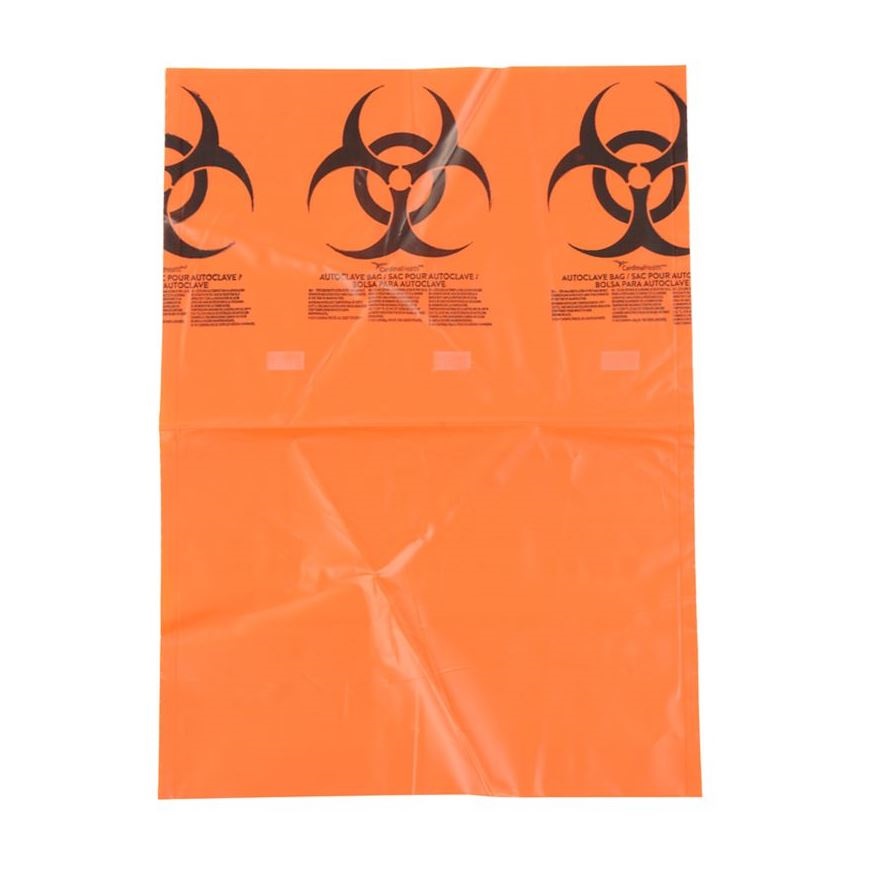 Cardinal Health Medical Waste Bag, Autoclavable, 3mL Thick, 14" x 19", Orange
