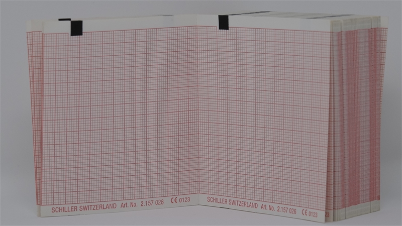 Schiller Americas, Inc. Recording Paper for AT-101, Thermal, Z-Folded, 25pk/cs