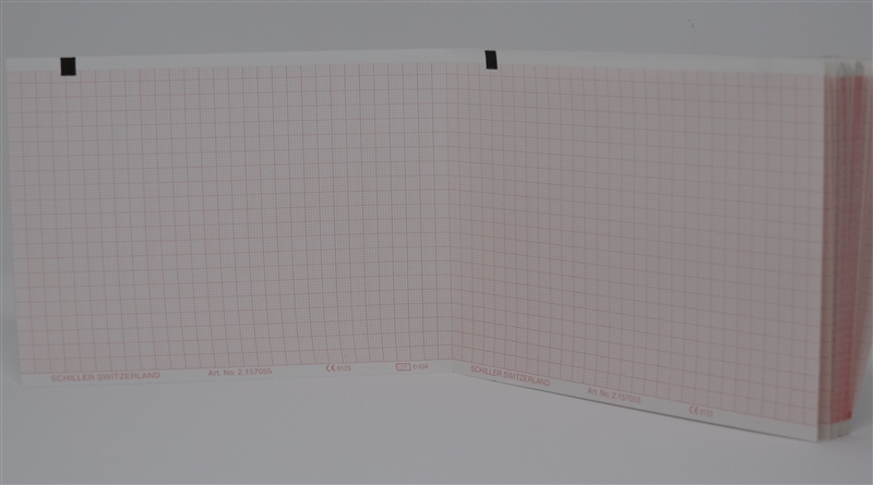 Schiller Americas, Inc. Recording Paper, Thermal, Z-Fold, 114mm Wide, For FT-1