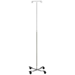 Blickman Industries IV Stand, Economy, 2 Hook, Twist Lock, 4 Leg, Painted Base