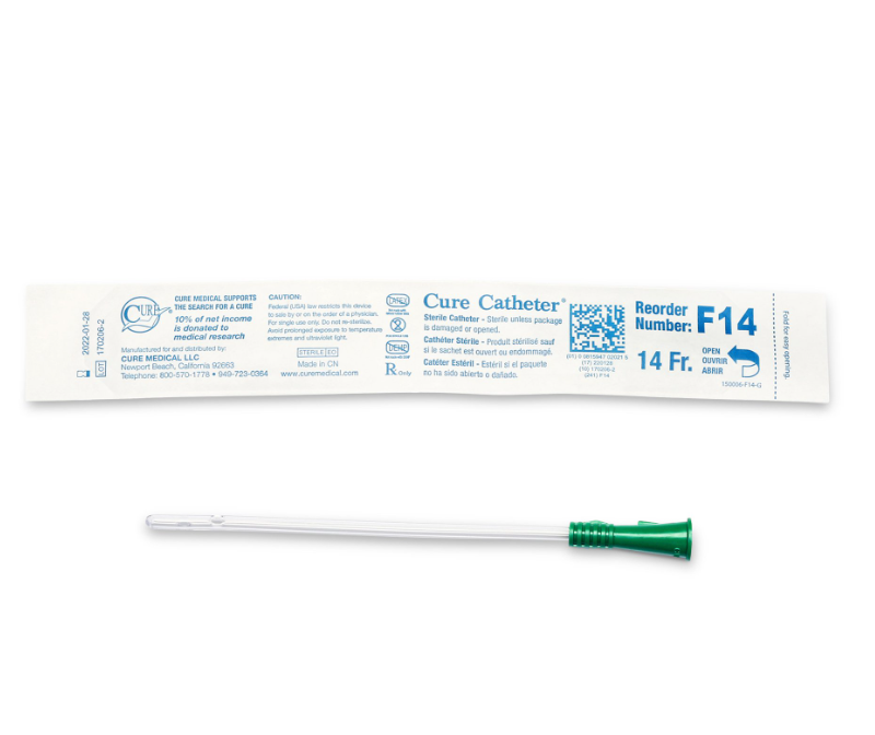 Convatec Cure Catheter Uncoated, Female 6" Straight Tip, 14FR