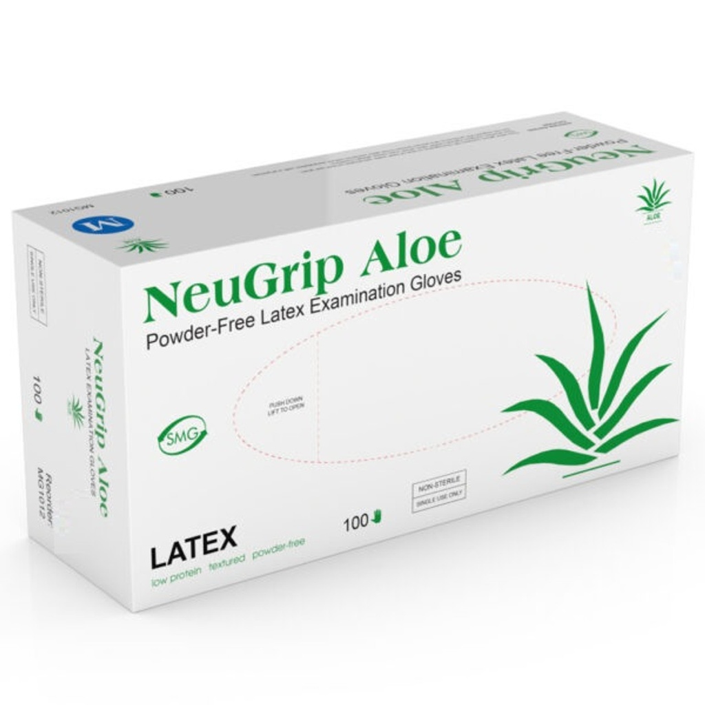 Medgluv, Inc. NeuGrip Exam Glove, Aloe, Large, Powder-Free, Latex, Non-Sterile