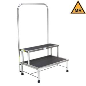 Blickman Industries Donnelly Foot Stool, 24"W x 16"H x 16"D, Handrail, MRI Safe