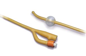 Cardinal Health Coude Foley Catheter, 5cc, 2-Way, Amber Latex, 22FR, 17"L, 12/ctn