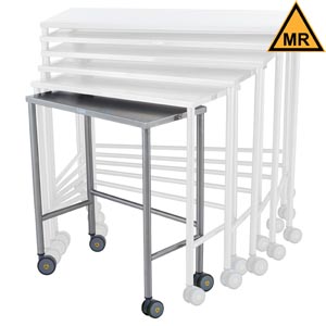 Blickman Industries Nested Instrument Table 28"W x 32"H x 14"D On Casters MRI Safe