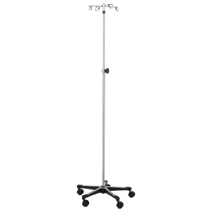 Blickman Industries IV Stand, 4 Hook, Tru Loc Mechanism, 5 Leg, Cast Aluminum Base