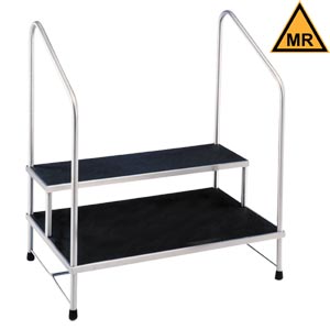 Blickman Industries Step Stool 7764-HR, 24" x 36", Double Step, Handrails, MRI Safe