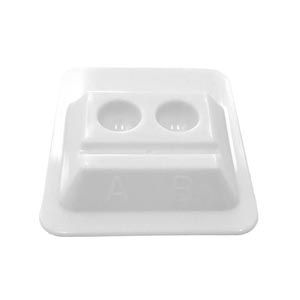 Dukal Corporation Mixing Wells, 2-Well with A and B Markings, White, 200/bx, 24 bx/cs