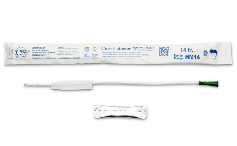 Convatec Cure Catheter, Hydrophilic Coated, Male 16" Straight Tip, 14FR