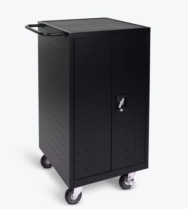 Luxor 18-Laptop/Chromebook Compact Charging Cart, 14” W x 21.15” D x 39.625” H, 10ft Cord