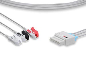 Cables and Sensors ECG Leadwire, 3 Leads Pinch/Grabber, Draeger Compatible w/ OEM: MP03412