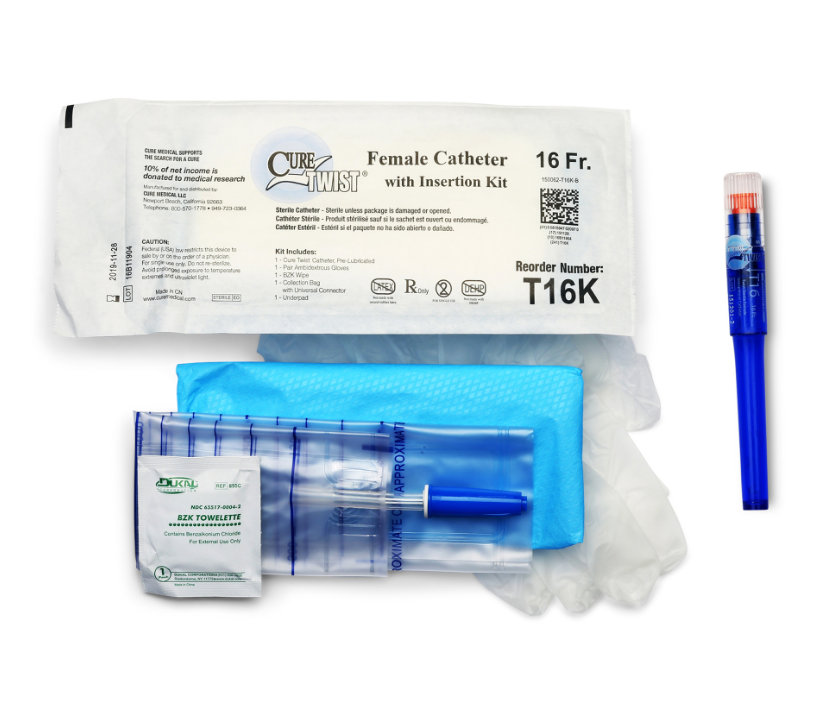 Convatec Catheter w/Insertion Kit, Female 6" Straight Tip, 16FR