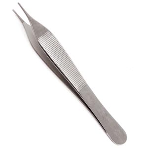 Sklar Instruments Adson Dressing Forceps, Serrated, 4.75"