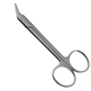 Sklar Instruments Wire Cutting Scissor, Serrated, Angled, 4.75"