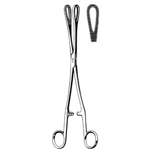 Sklar Instruments Rampley Sponge Forceps, Straight, Serrated, 9.75"