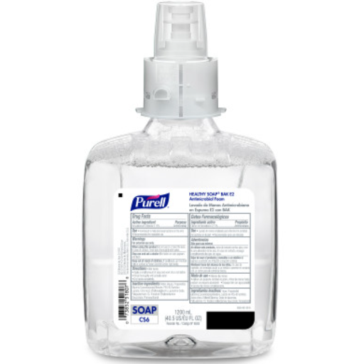GOJO Industries, Inc. Antimicrobial Soap, 1200ml, Foam, E2, CS6, Clear, 2/cs