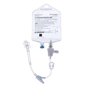 B Braun Medical, Inc. Dextrose Injections, 5%, 50/100mL, PAB® Containers, 84/cs
