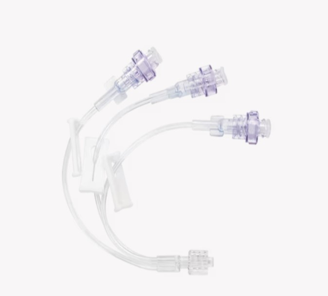 BD, Q-Syte Needle-free Connector w/15cm Small Bore Tri-Extension, Spin Nut