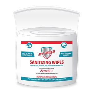 ESC Brands My Shield ® Personal Sanitizing Wipes, w/ Zetrisil® 5X7 Wipes, 800/rl, 4rl/cs
