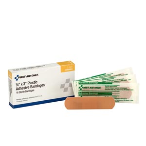 Hygenic/Theraband Plastic Bandages, 3/4"x3", 16/bx