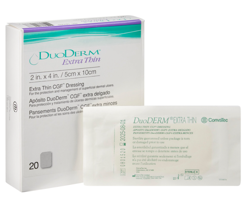 Convatec DuoDerm Extra Thin CGF Dressing, 2" x 4", Sterile, 20/bx