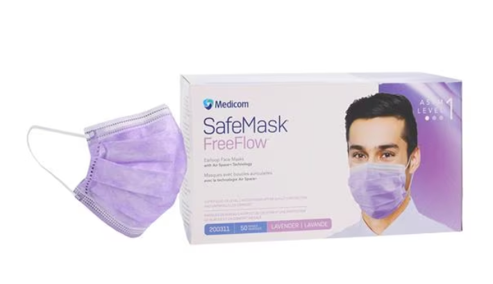 Medicom, Inc. FreeFlow Face Mask, ASTM Level 1, Lavender