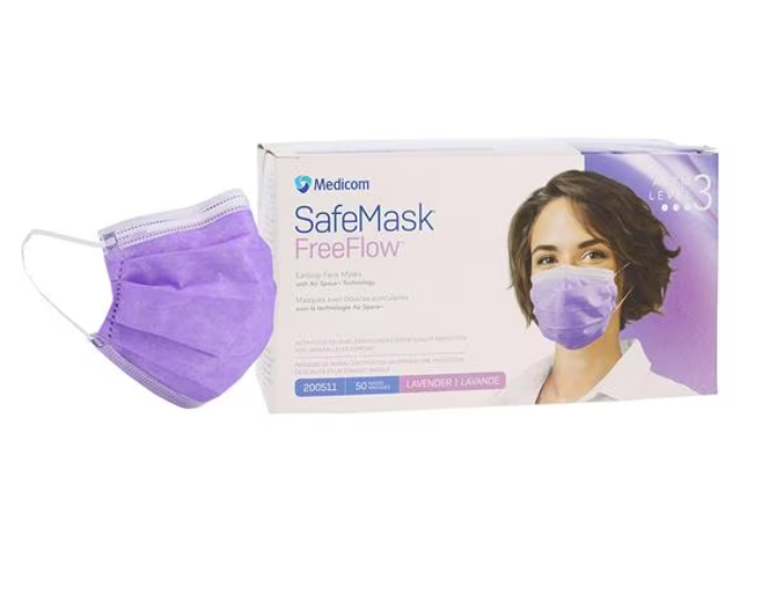 Medicom, Inc. FreeFlow Face Mask, ASTM Level 3, Lavender