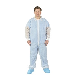 O&M Halyard Protective Coverall, Spunbound, Large, White
